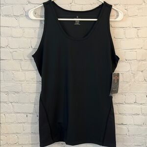 Tommie Copper Black Lower Back Support Sleeveless Tank-copper &zinc infused